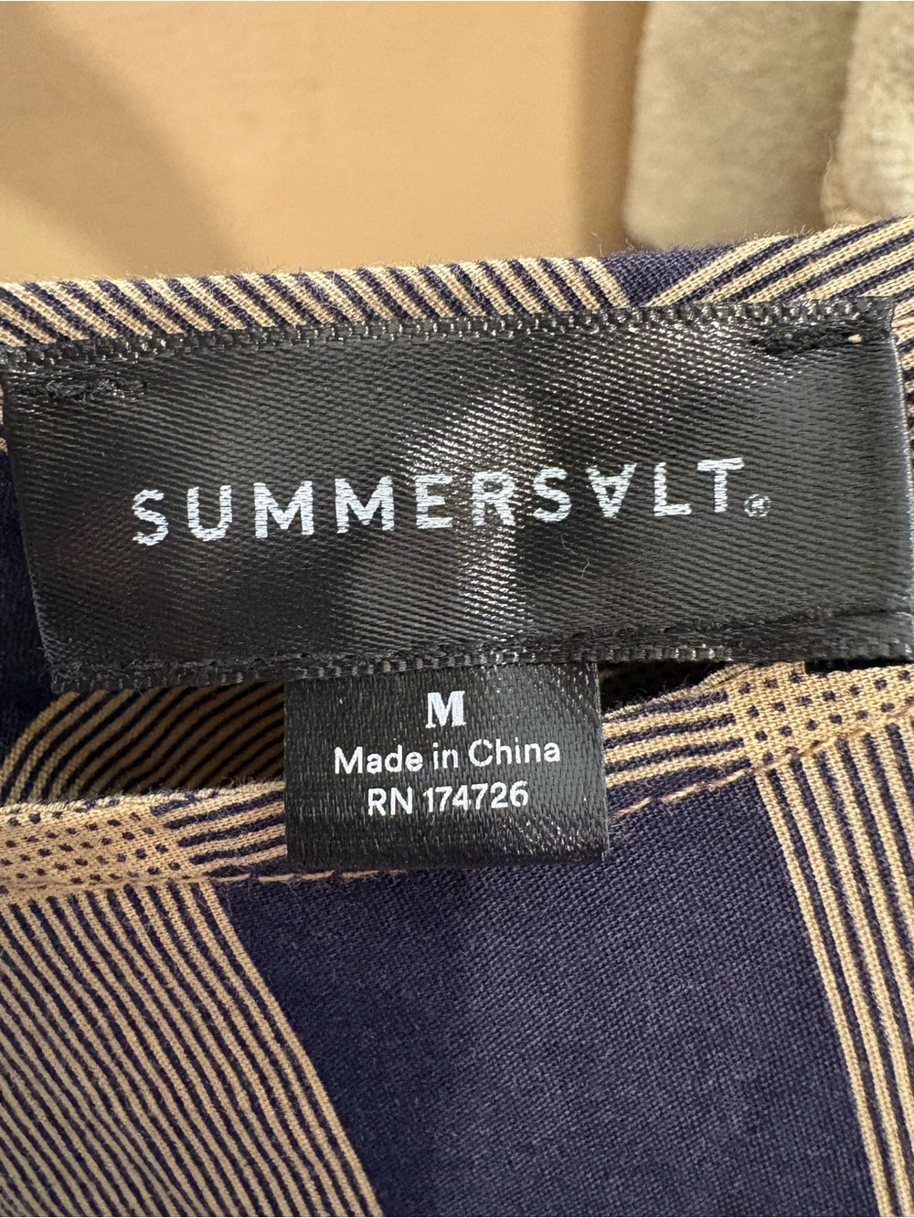 NWOT Summersalt Tiered Mini Dress Buffalo Check in Midnight & Toffee Women’s Med - Picture 6 of 9